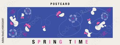 Floral spring background design. 
 Trendy abstract square art template. Suitable for social media, mobile applications, banner design and online adv. Vector trendy backgrounds.