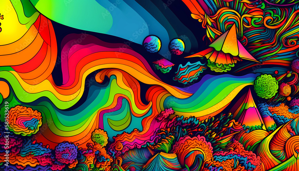 abstract psychedelic colorful background, created with generative ai abstract psychedelic colorful background, created with generative ai