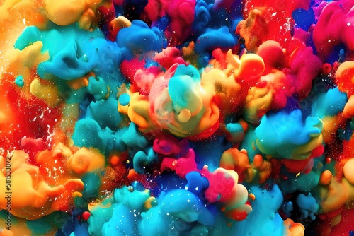 Colorful Paint Splash Texture in an Abstract Background