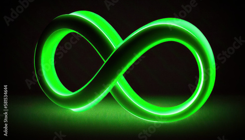 green infinity forever endless symbol sign Generative AI, Generativ, KI