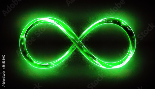 green infinity forever endless symbol sign Generative AI, Generativ, KI