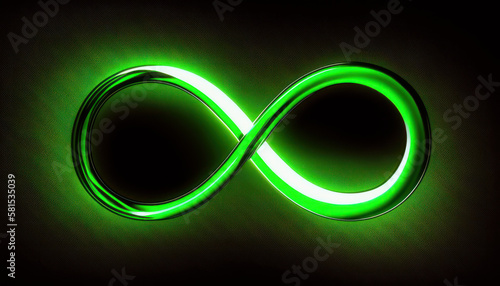 green infinity forever endless symbol sign Generative AI, Generativ, KI