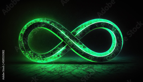 green infinity forever endless symbol sign Generative AI, Generativ, KI