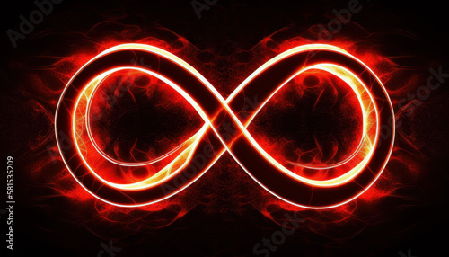 red infinity forever endless symbol sign Generative AI, Generativ, KI