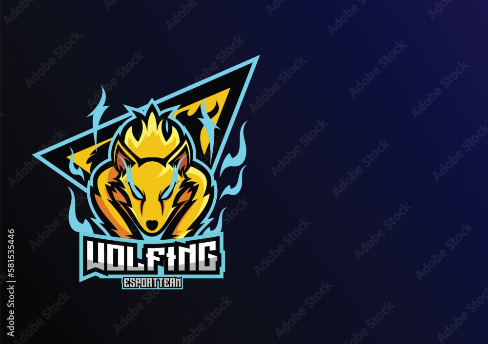 wolf gaming logo esport design