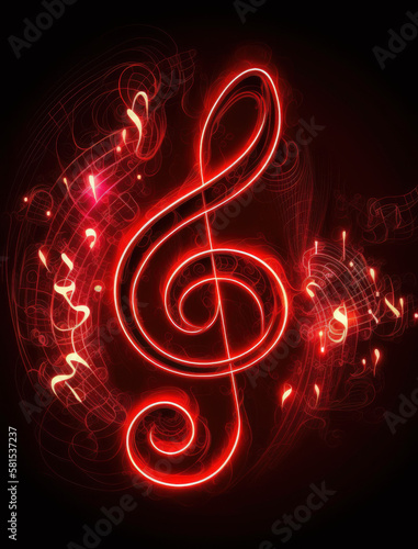 red music clef symbol Generative AI  Generativ  KI