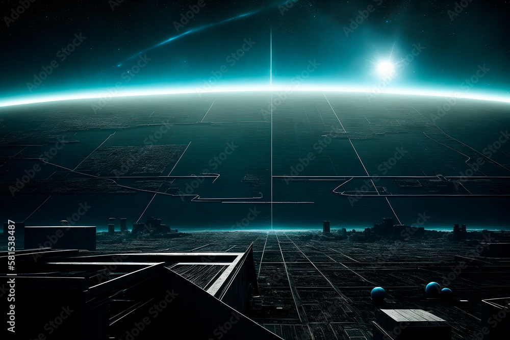 Naklejka premium space concept art illustrtion. Generative ai.