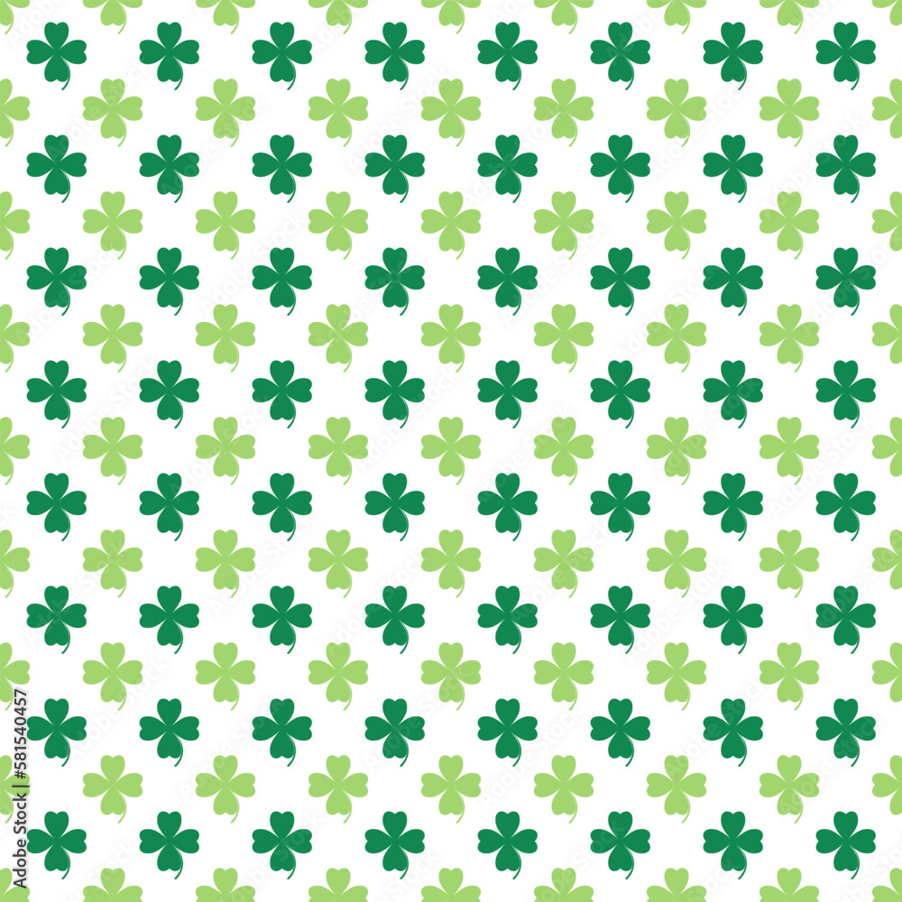 Green clover seamless pattern