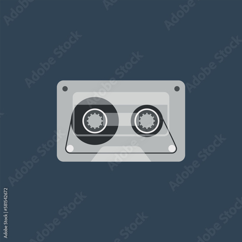 Vector illustration of audio cassette icon  music.