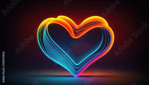 heart love romance symbol icon with dark background Generative AI, Generativ, KI