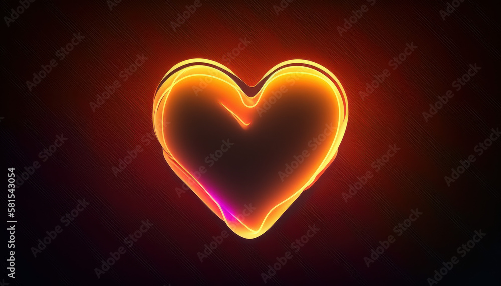 heart love romance symbol icon with dark background Generative AI, Generativ, KI