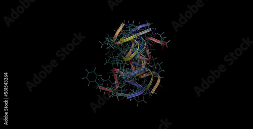 NMR solution structure (in water) of an anticancer peptide, 3D molecule spinning, 4K

Solution structure, anticancer peptide, N-terminal sequence of E. coli enzyme IIA, Glucose, functional differences