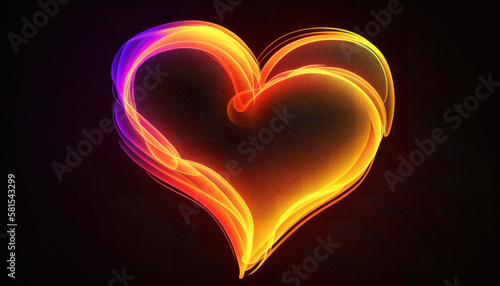 heart love romance symbol icon with dark background Generative AI, Generativ, KI