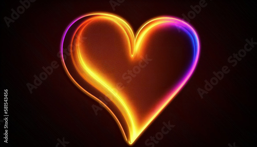heart love romance symbol icon with dark background Generative AI  Generativ  KI