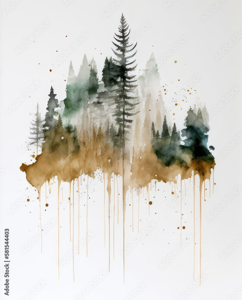 Generative AI illustration of beautiful abstract watercolour painting ...