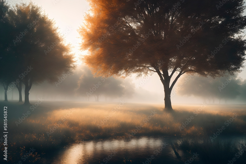 tree concept art illustrtion. Generative ai. tree concept art illustrtion. Generative ai.