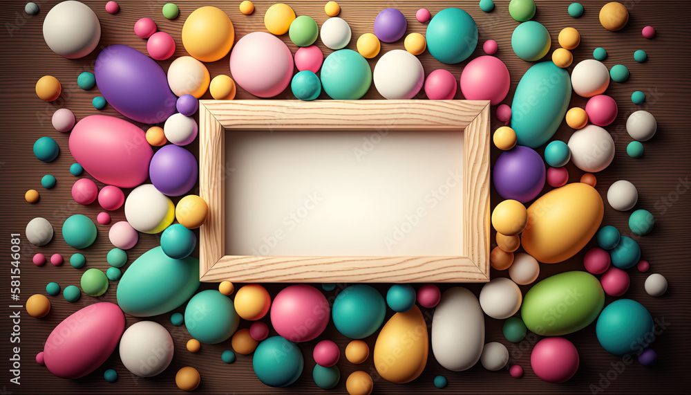 Frames for text, Easter, birthday party, invitation, banner, text space, copy space, colorful, fun, greetings, generative AI Frames for text, Easter, birthday party, invitation, banner, text space, copy space, colorful, fun, greetings, generative AI