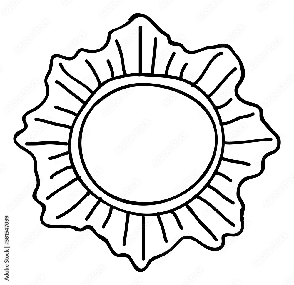 Decorative round frame. Empty shape in sketchy doodle style Decorative round frame. Empty shape in sketchy doodle style