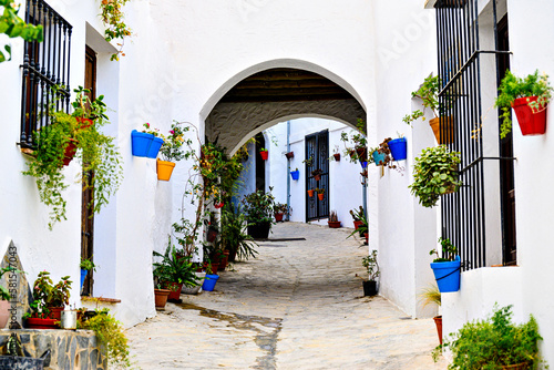 El Gastor, typical streets and white houses of the white villages of Andalusia, Cadiz, Spain photo