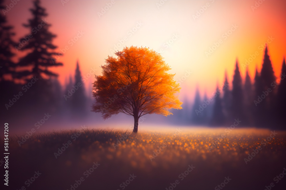 Naklejka premium tree concept art illustrtion. Generative ai.