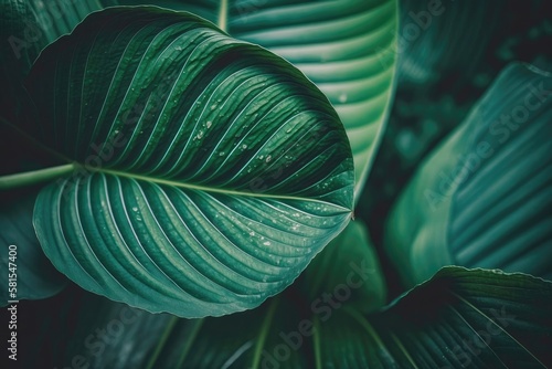 Green striped nature background. Generative AI