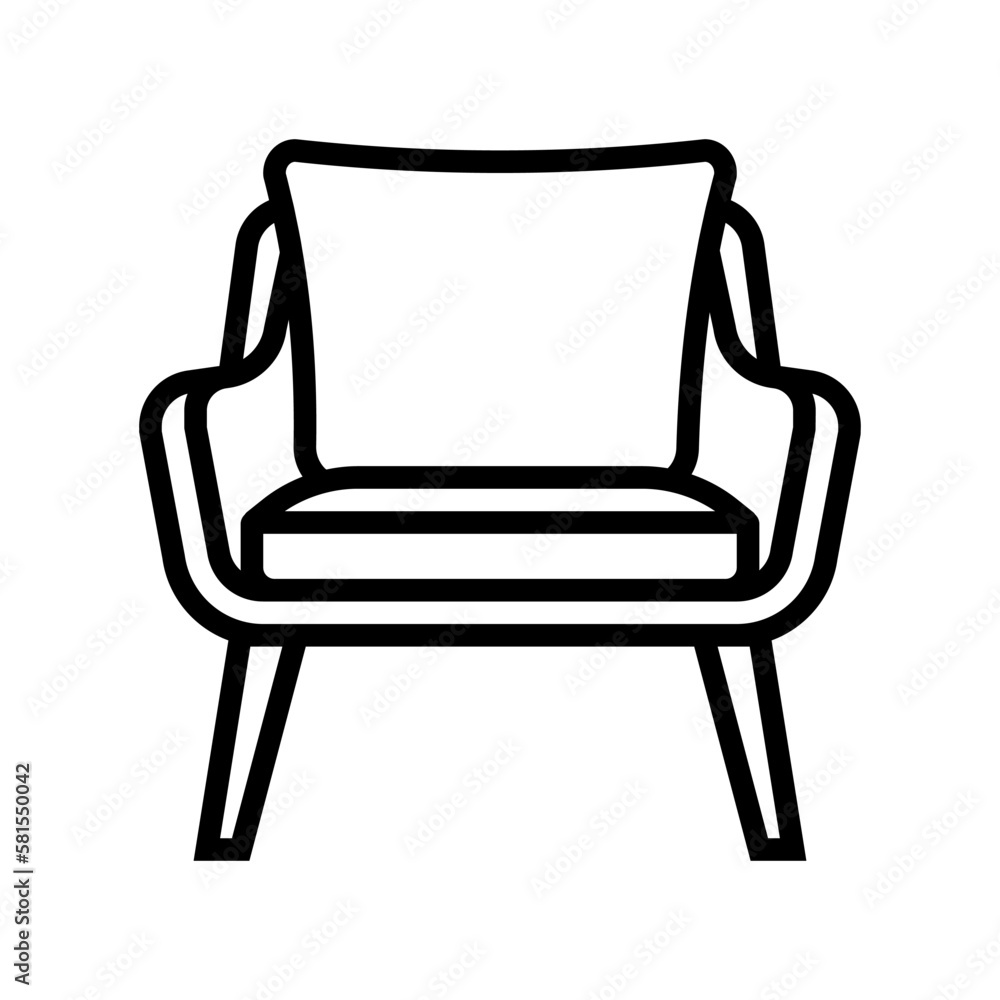 chair cushion bedroom interior line icon vector illustration chair cushion bedroom interior line icon vector illustration