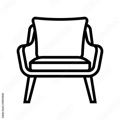 chair cushion bedroom interior line icon vector illustration