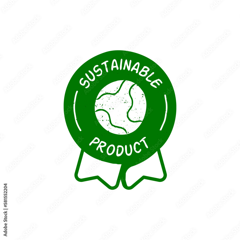 Sustainable Product Vector badge with hand-drawn touch. Sustainable Product Vector badge with hand-drawn touch.