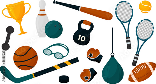 large vector set of sport clip art 