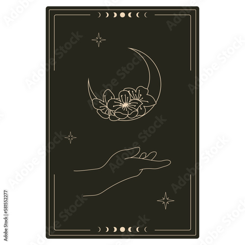 boho style design for tarot card cover 