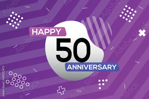 50th year anniversary logo vector design anniversary celebration  with colorful geometric shapes  abstract illustration   