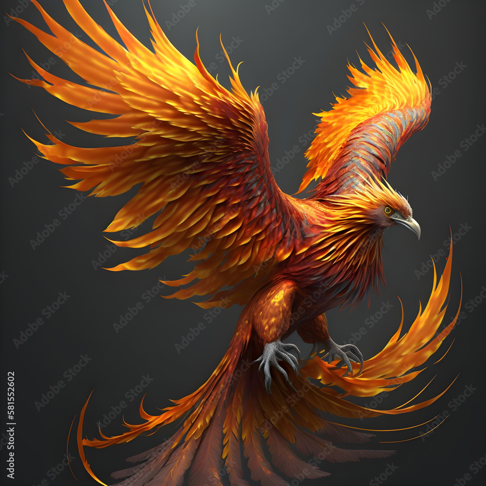 Phoenix bird rebirth concept AI generation Stock Illustration ...