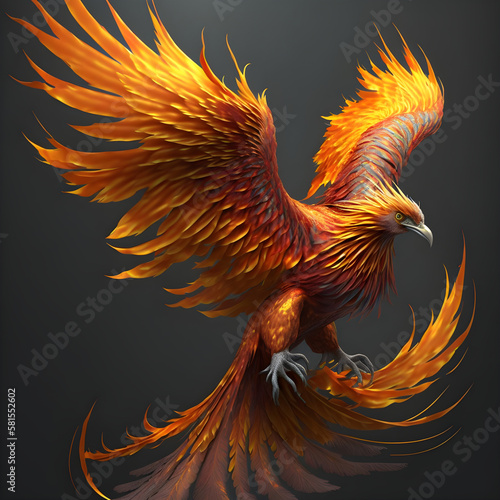 Phoenix bird rebirth concept AI generation © nataliya_ua