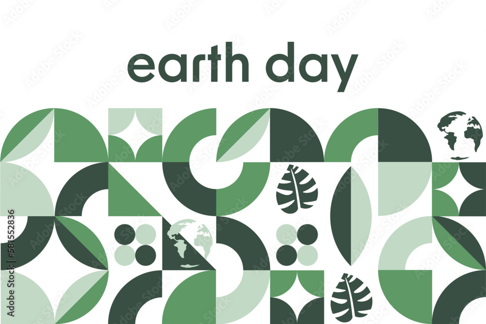 Happy Earth Day. April 22. Holiday concept. Template for background, banner, card, poster with text inscription. Vector EPS10 illustration.