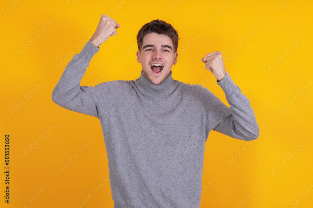 teenager celebrating isolated on background teenager celebrating isolated on background