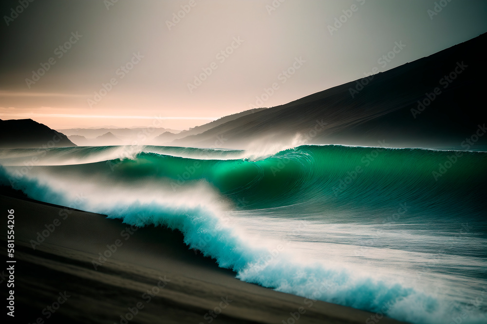 Fototapeta premium wave concept art illustrtion. Generative ai.