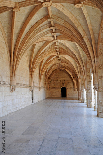 Portugal, cloister of Jeronimos monastery in Lisbon