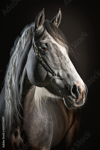 Horse Portrait, Equine, Generative AI