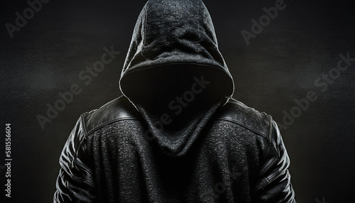 hooded man, hacker, generative ai