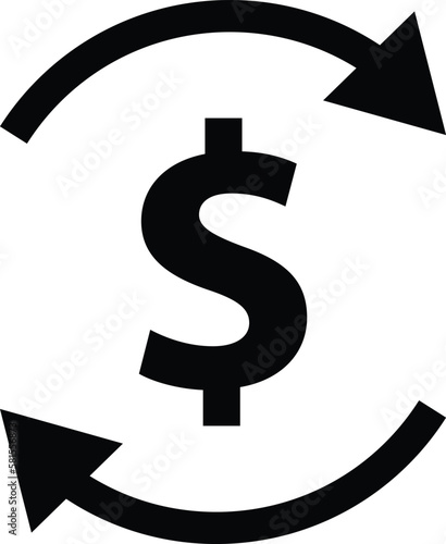 dollar transfer icon . money transfer icon . money exchange icon . vector illustration