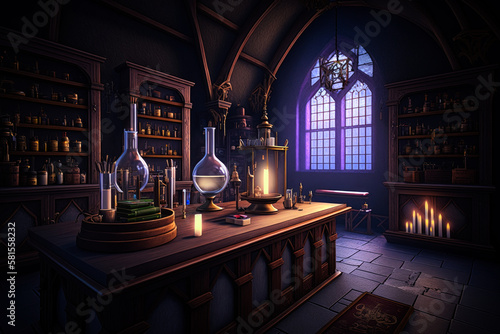 castle alchemy laboratory interior