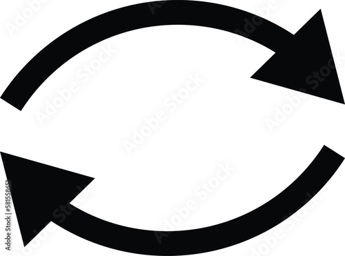 reverse icon . replace icon, exchange sign on white background . repeat icon
