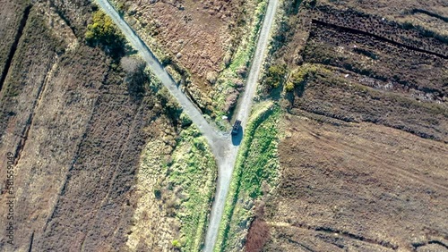 Aerial view of peatbog at Gortahork in County Donegal, Republic of Ireland photo