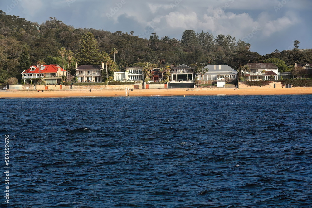 Luxury waterfront houses on Camp Cove Beach-South Head peninsula-Watsons Bay suburb. Sydney-Australia-547