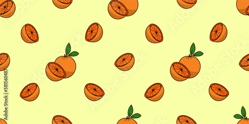 Seamless orange fruits pattern wallpaper