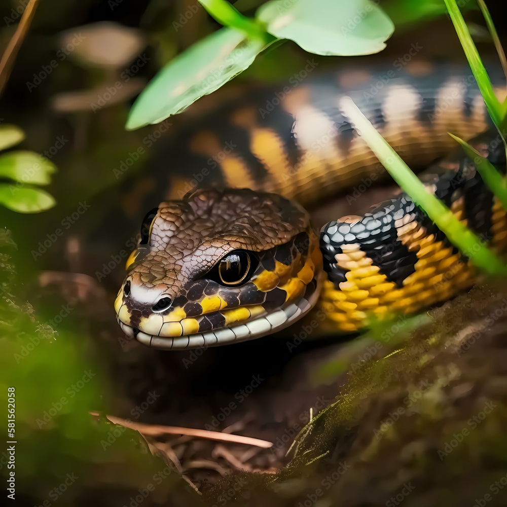 Snake : Tiger Snake, Generative AI Snake : Tiger Snake, Generative AI