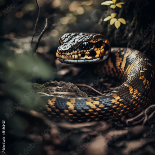 Snake : Tiger Snake, Generative AI