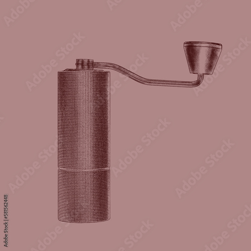 Ręczny młynek do kawy - szkic