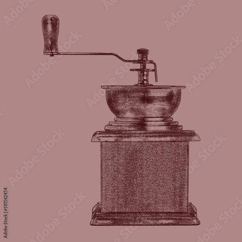 Ręczny młynek do kawy - szkic