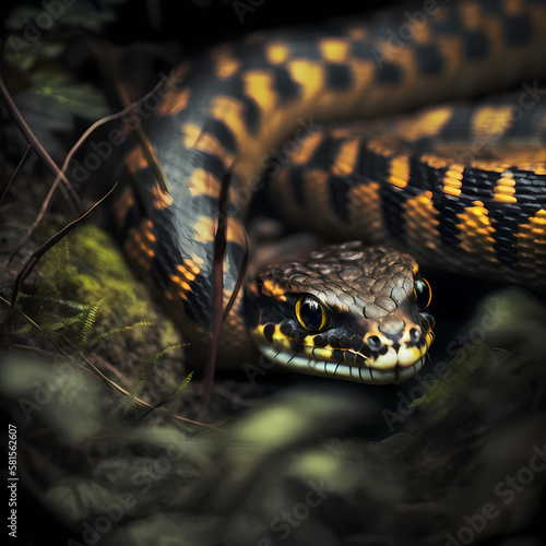 Snake : Tiger Snake, Generative AI